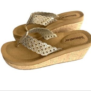 LAST PAIR!! Gold Wedge Sandal- ON SALE